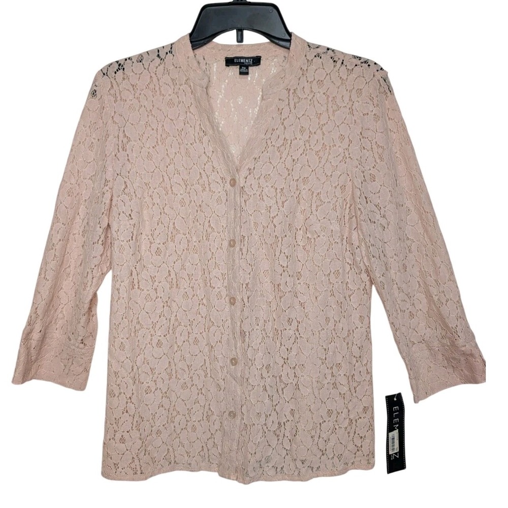 Women's Lace Cardigan Size PM Floral Blush Pink NWT Cottage Core Grandma Core